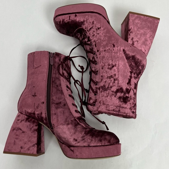 Circus by Sam Edelman Kia Velvet Heeled Boots - Purple - Picture 8 of 10